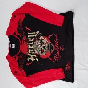 Harley-Davidson Las Vegas Nevada Long Sleeve Raglan Sugar Skull Cotton Shirt XL